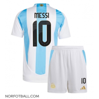 Billige Fotballdrakt Argentina Lionel Messi #10 Replika Hjemmedraktsett Barn Copa America 2024 Kortermet (med bukser)